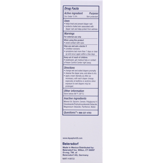 Aquaphor 3-in-1 Diaper Rash Cream – 3.5 oz