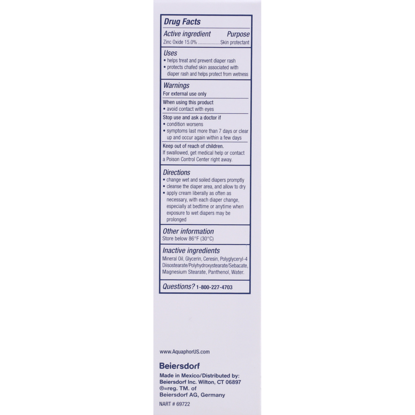 Aquaphor 3-in-1 Diaper Rash Cream – 3.5 oz